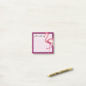 Tropisch | Waterverf Flamingo Polka Dots Post-it® Notes (Op bureau)