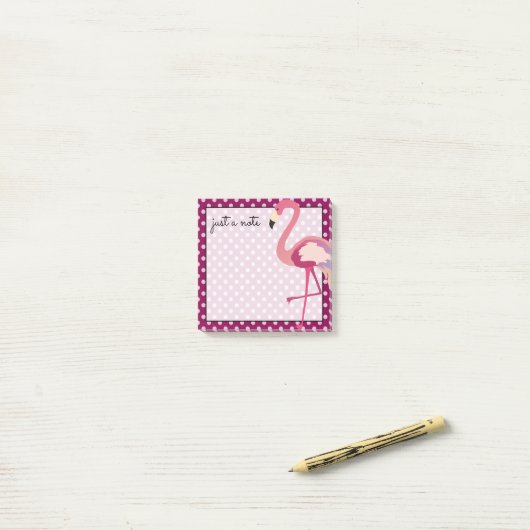 Tropisch | Waterverf Flamingo Polka Dots Post-it® Notes (Op bureau)