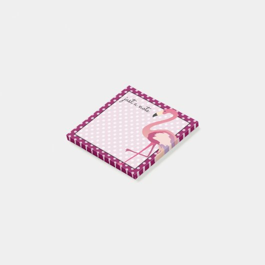 Tropisch | Waterverf Flamingo Polka Dots Post-it® Notes (Schuin)