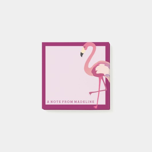 Tropisch | Waterverf Flamingo Post-it® Notes (Voorkant)