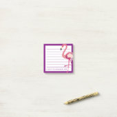 Tropisch | Waterverf Flamingo Post-it® Notes (Op bureau)