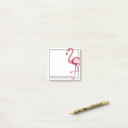 Tropisch | Waterverf Flamingo Post-it® Notes (Op bureau)