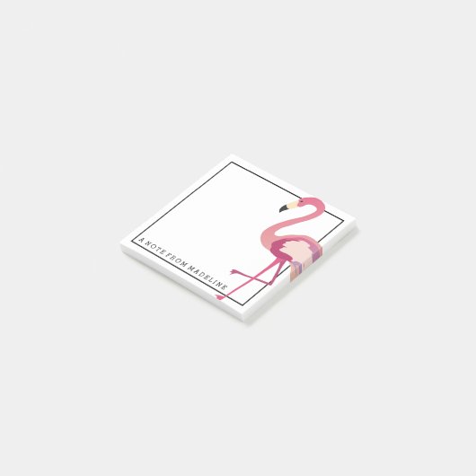 Tropisch | Waterverf Flamingo Post-it® Notes (Schuin)