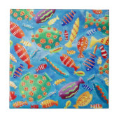 Tropisch waterverf koraalrif met vissen tegeltje (Voorkant)