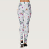 Tropisch Waterverf patroon Leggings (Achterkant)