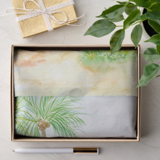 Tropisch waterverf-tapehandboek tissuepapier (Geschenk)