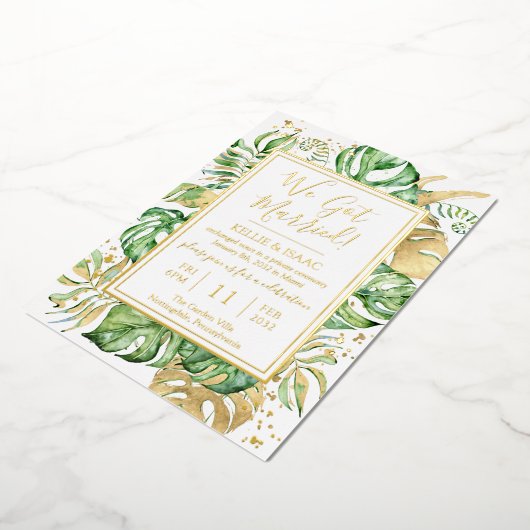 Tropisch we hebben een gehuwde opvanghepel folie uitnodiging (Gedraaid)