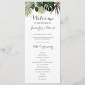 Tropisch weddenschap Flat Monstera Fern Planten Programmakaart (Voorkant)