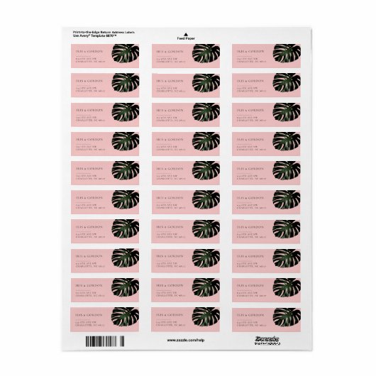 Tropisch weddenschap met paar retourlabel etiket (Full Sheet)