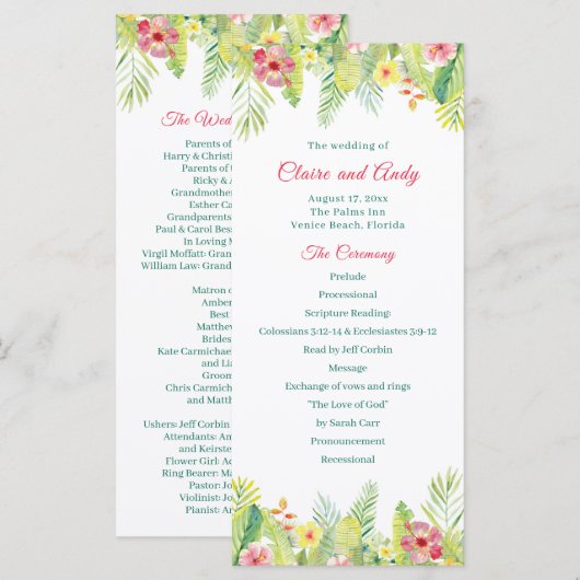 Tropisch weduwenprogramma - Hibiscus & Palm (Voorkant / Achterkant)