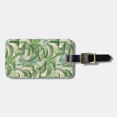 Tropisch weelderig gebladerte palmbladeren patroon bagagelabel (Voorkant horizontaal)