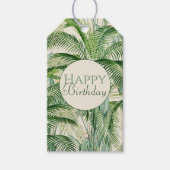 Tropisch weelderig gebladerte palmbladeren patroon cadeaulabel (Voorkant)