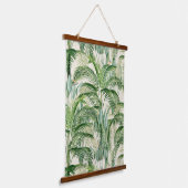 Tropisch weelderig gebladerte palmbladeren patroon hangend wandkleed (Gebogen)