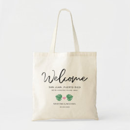 Tropisch welkom Hotel Bag Destination Wedding Tote Bag