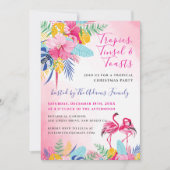 Tropisch Wild Forest Flamingo Kerstfeest Kaart (Voorkant)
