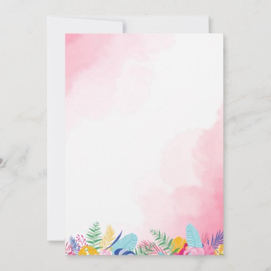 Tropisch Wild Forest Flamingo Kerstfeest Kaart (Achterkant)