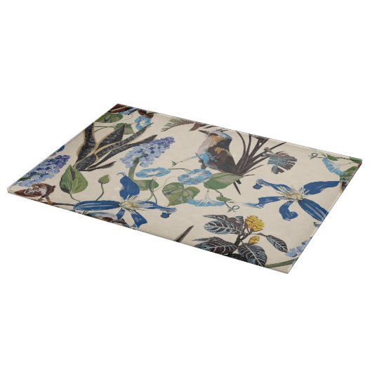 Tropisch  wildpatroon met vogeltje. snijplank (Hoek)