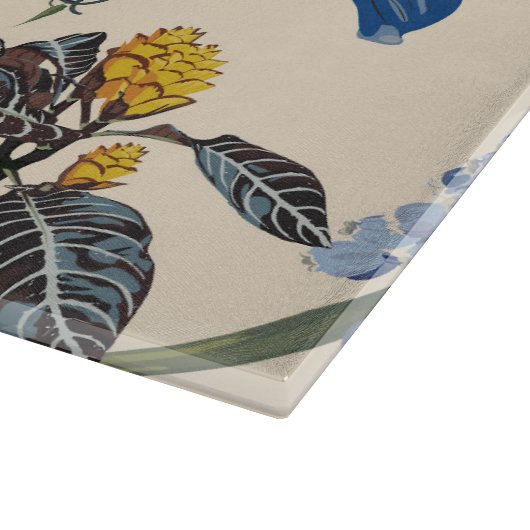 Tropisch  wildpatroon met vogeltje. snijplank (Hoek)