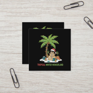 Tropisch Winter Wonderland   Grappige Kerstmis Vierkante Visitekaartje