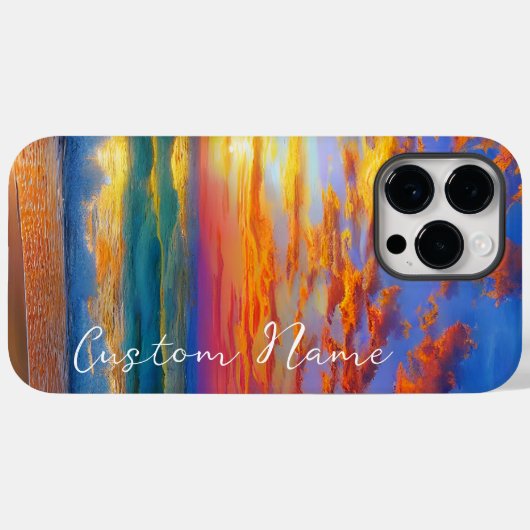 Tropisch wisbare Ocean Sunset met persoonlijke naa Case-Mate iPhone Case (Achterkant (horizontaal))