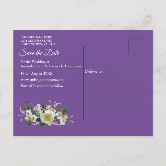 Tropisch Wisteria Paradise bij het Gouden Paleis Aankondigingskaart (Achterkant)