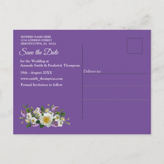 Tropisch Wisteria Paradise bij het Gouden Paleis Aankondigingskaart (Achterkant)