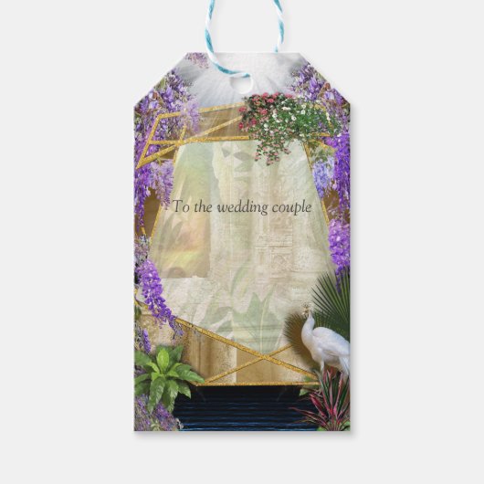 Tropisch Wisteria Paradise bij het Gouden Paleis Cadeaulabel (Voorkant)