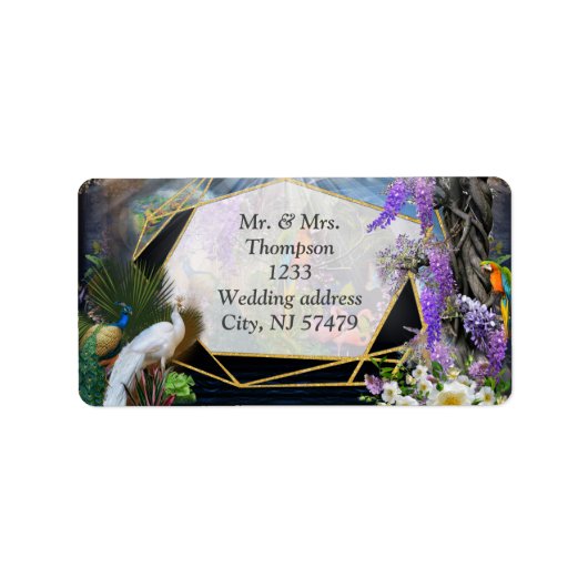 Tropisch Wisteria Paradise bij het Gouden Paleis Etiket (Voorkant)