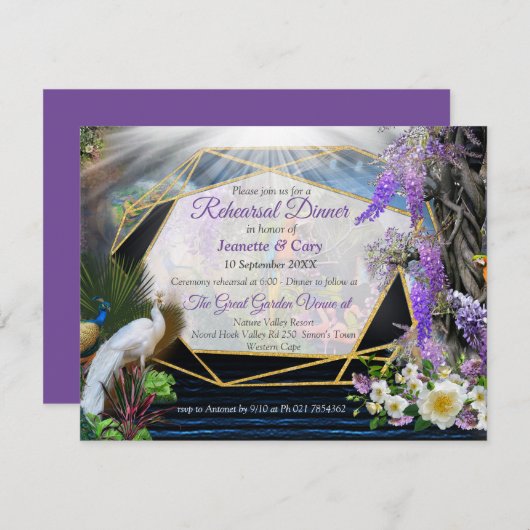 Tropisch Wisteria Paradise bij het Gouden Paleis Kaart (Voorkant / Achterkant)