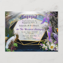 Tropisch Wisteria Paradise bij het Gouden Paleis Uitnodiging Briefkaart