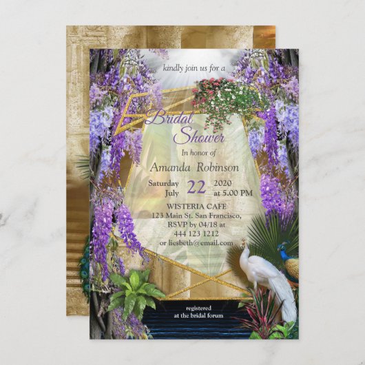 Tropisch Wisteria Paradise op het Gouden Paleis in Kaart (Voorkant / Achterkant)