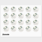 Tropisch wit bloemengroen ronde sticker (Vel)