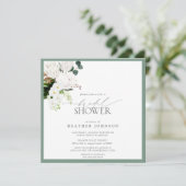 Tropisch wit en groen Waterverf Vrijgezellenfeest Kaart (Staand voorkant)