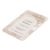 Tropisch wit/goud palmblad zomer bruiloft foto magneet (Linkerzijde)