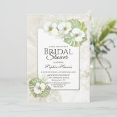 Tropisch wit orchidee Floral Vrijgezellenfeest Kaart (Staand voorkant)