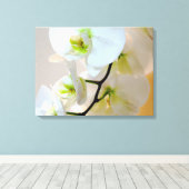 Tropisch wit orchideeën nummer twee omgepakt Canva Canvas Afdruk (Insitu (Houten vloer))