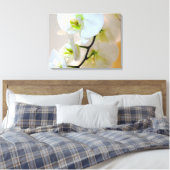 Tropisch wit orchideeën nummer twee omgepakt Canva Canvas Afdruk (Insitu (Slaapkamer))