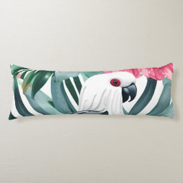 Tropisch wit papegaai vogel patroon  lichaamskussen