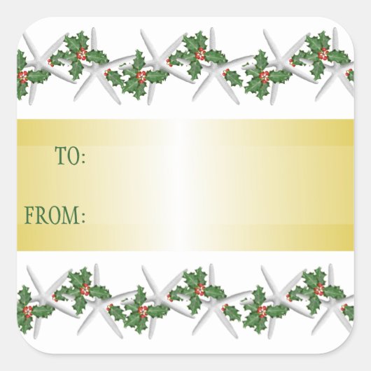 Tropisch wit reuzenvierkant cadeau Label (Voorkant)