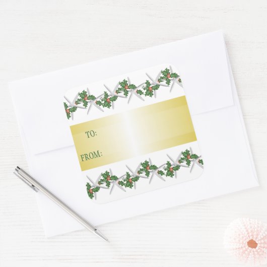 Tropisch wit reuzenvierkant cadeau Label (Envelop)