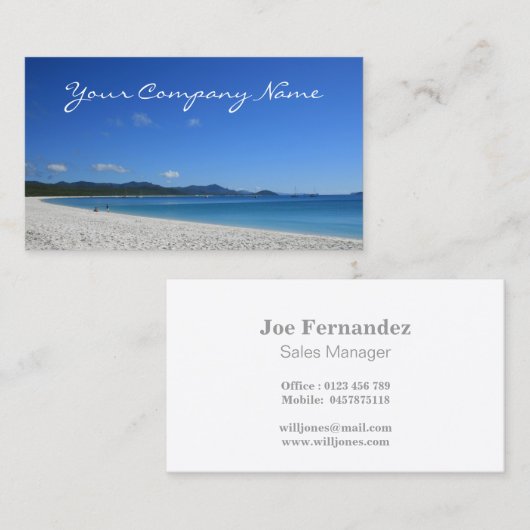 Tropisch wit zandstrand - Reizen Visitekaartjes (Voorkant / Achterkant)