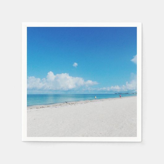 Tropisch wit zandstrand servetten (Voorkant)