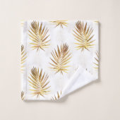 Tropisch witgouden palmbladeren groen bad handdoek (Wasdoekje)