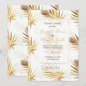 Tropisch witgouden palmbladeren groen kaart (Voorkant / Achterkant)