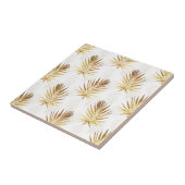 Tropisch witgouden palmbladeren groen tegeltje (Zijkant)