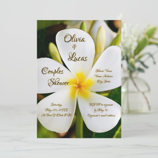 Tropisch-witte Floral - Nieuwe Beginselen - koppel Kaart (Staand voorkant)