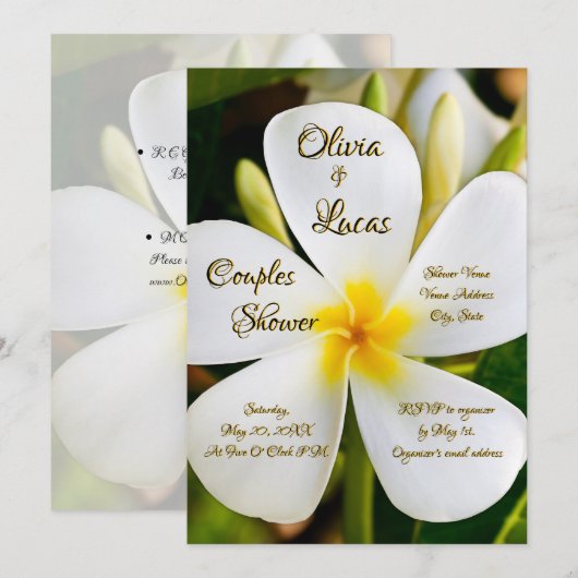 Tropisch-witte Floral - Nieuwe Beginselen - koppel Kaart (Voorkant / Achterkant)