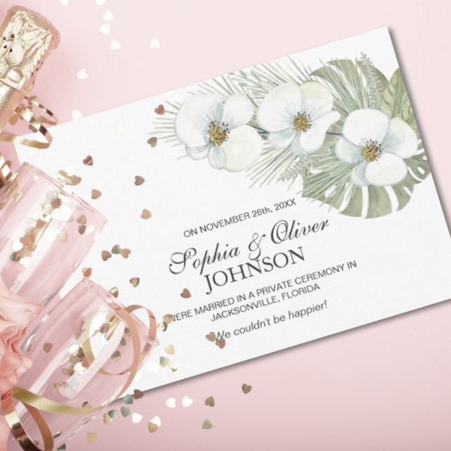 Tropisch-witte orchidee bruiloft aankondiging (Creator heeft geüpload)