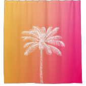 Tropisch-witte palmboomzonsondergang douchegordijn (Voorkant)