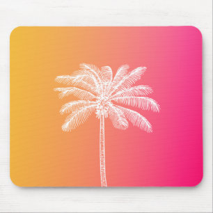Tropisch-witte palmboomzonsondergang muismat